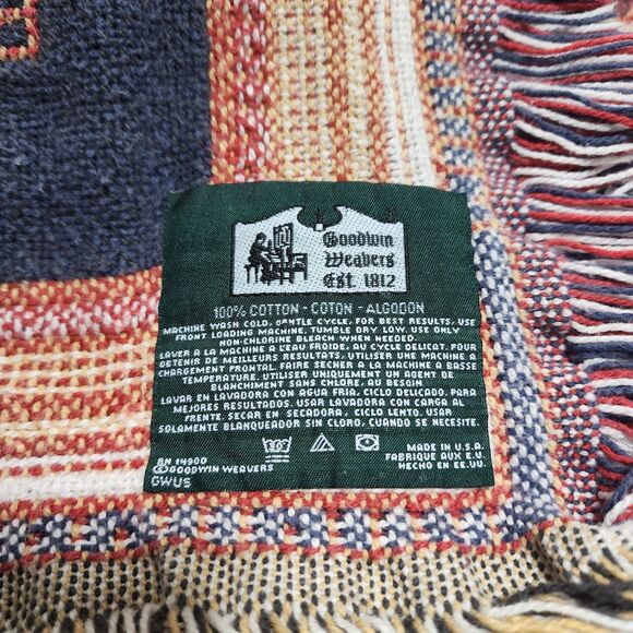 Goodwin  Weavers Musical Instrumental Tapestry Throw Blanket  100% Cotton USA - Picture 3 of 4